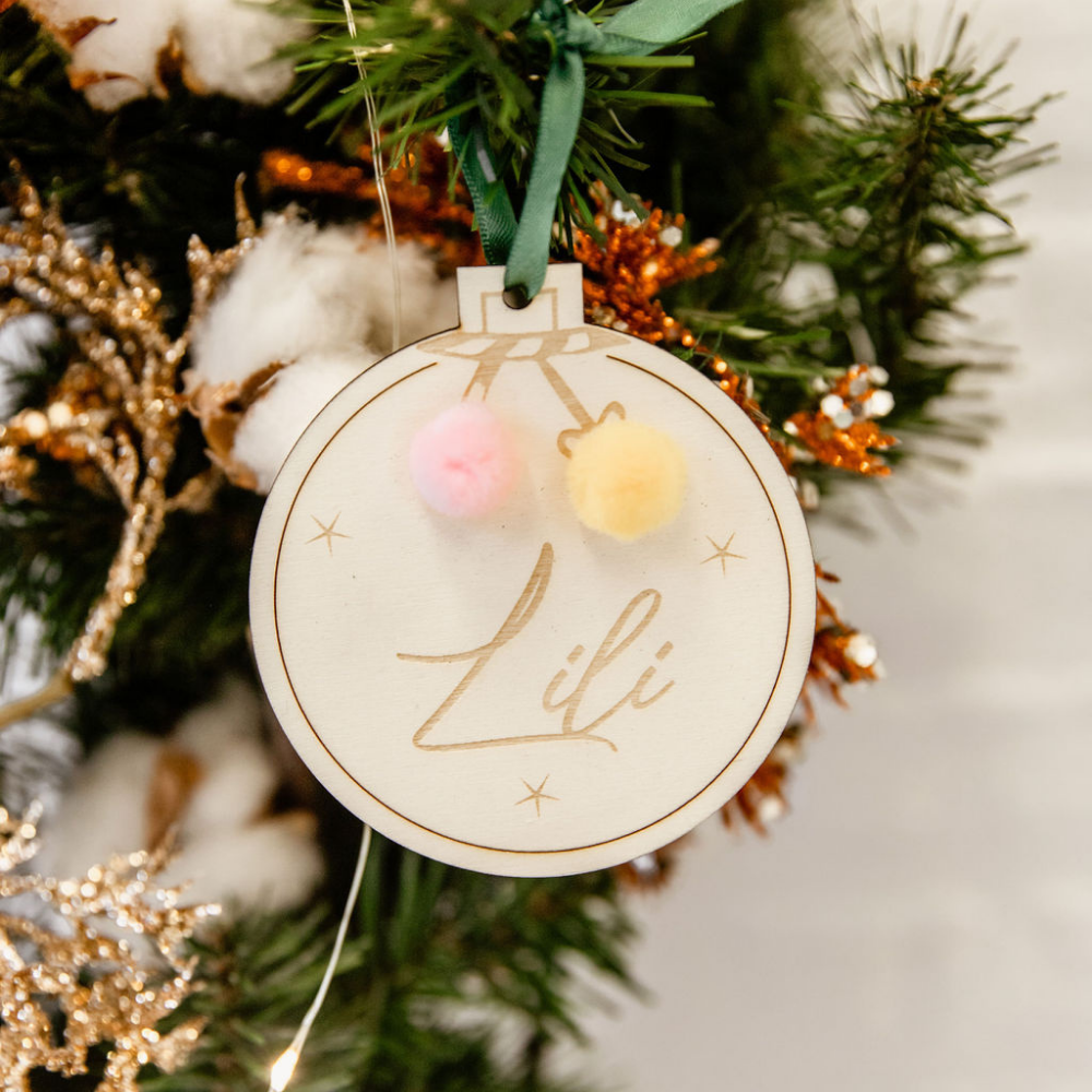 Kerstbal pom pom pon